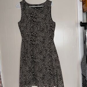 Voir Voir Sleeveless Fit and Flare Dress- Animal Print